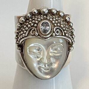 Sajen Sterling Silver Mother Of Pearl Ring